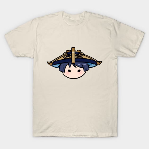 Genshin Impact Wanderer chibi head Scaramouche | Morcaworks T-Shirt by Oricca